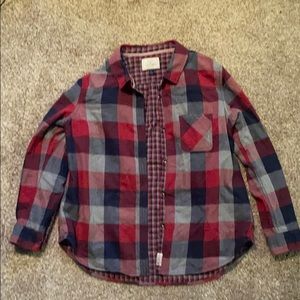 Flag and Anthem flannel button down shirt